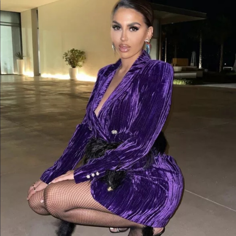 ZARA VELVET BLAZER DRESS
